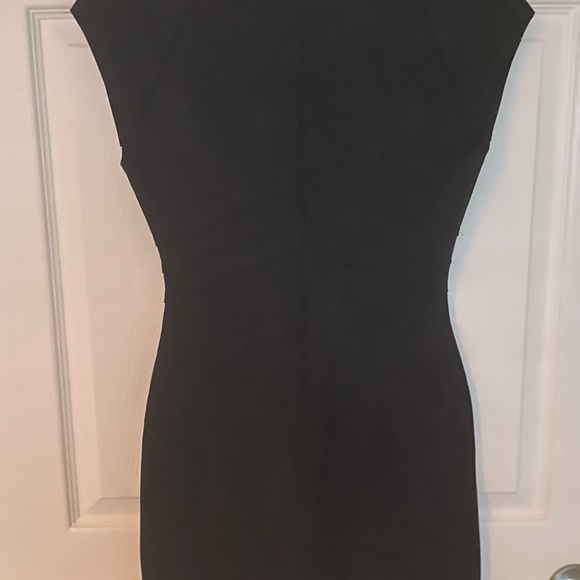 Suede Black Bodycon Dress - Picture 3 of 4